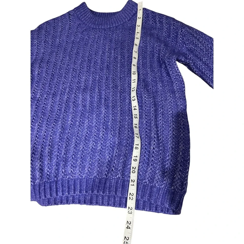 LOFT‎ Womens Ribbed Crew Neck Sweater Purple Long Sleeve Size XS NWT Warm Cozy